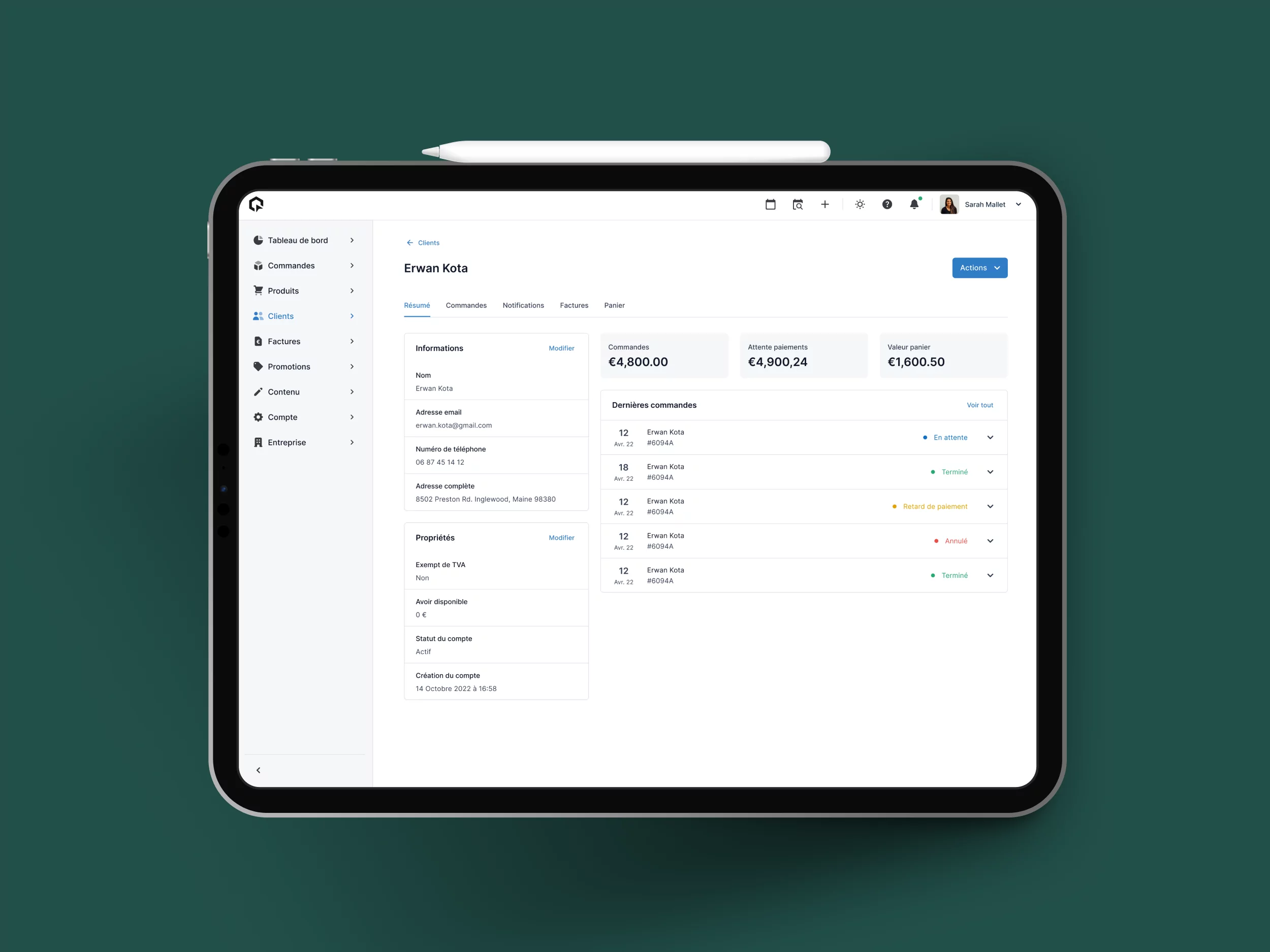 Une application CRM en ligne sur ordinateur, mobile et tablette pour suivre et développer votre activité de prestation de services