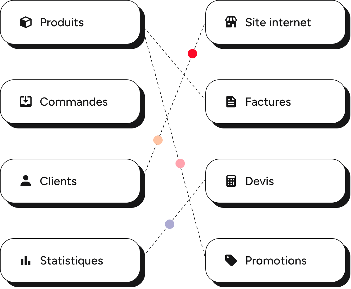 Gestion dynamique et intelligente entre votre boutique e-commerce et l'application de gestion de votre activité