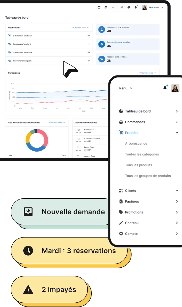 CRM et application de gestion en ligne pour la location de matériel et la prestation de service