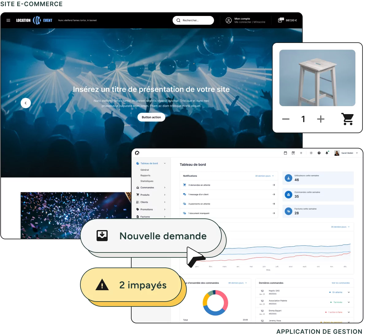 Unipresta - Application de gestion et boutique en ligne pour l'événementiel et la location événementielle