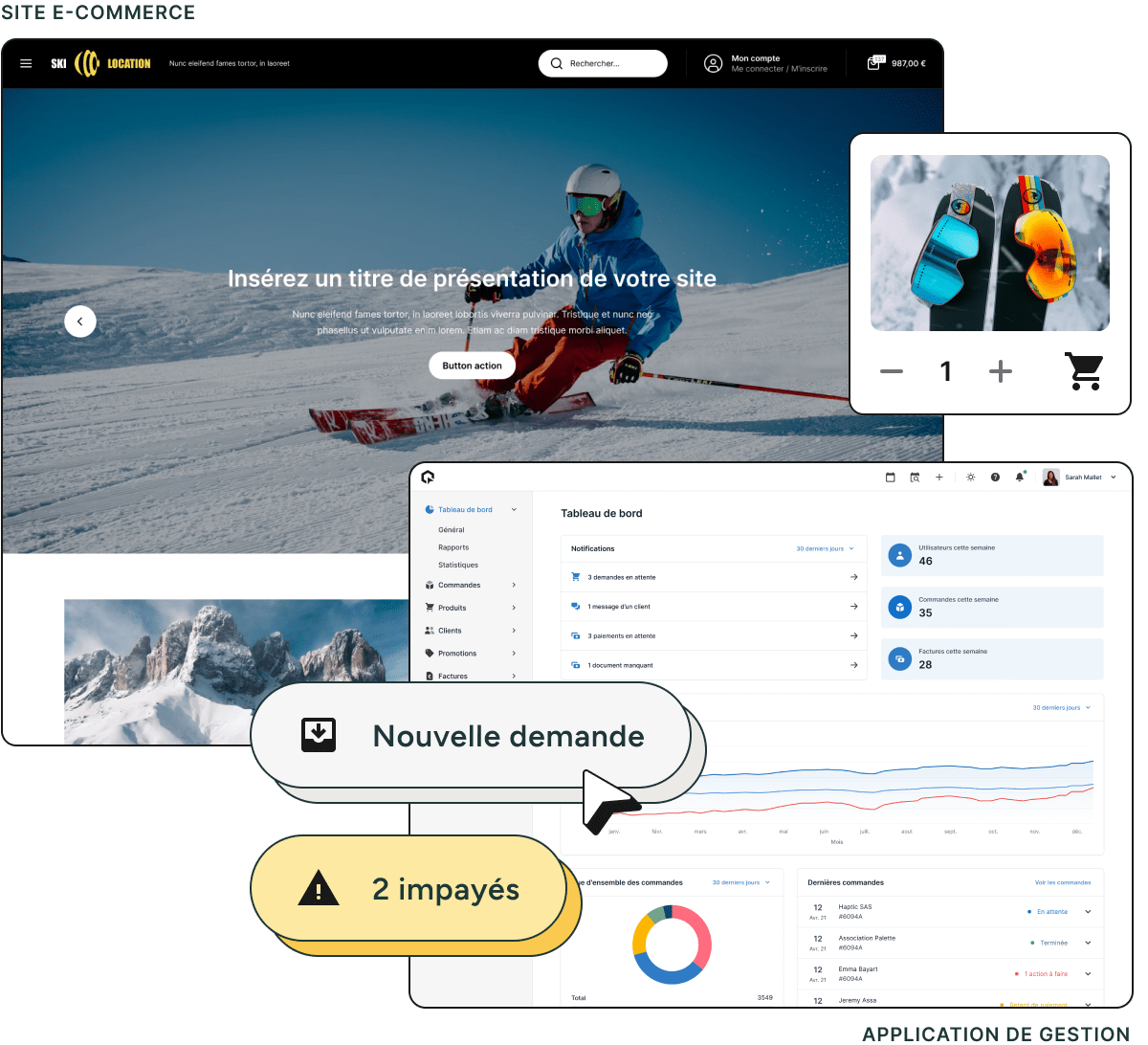 Unipresta - Application de gestion et boutique en ligne pour la location de matériel de ski et de snowboard