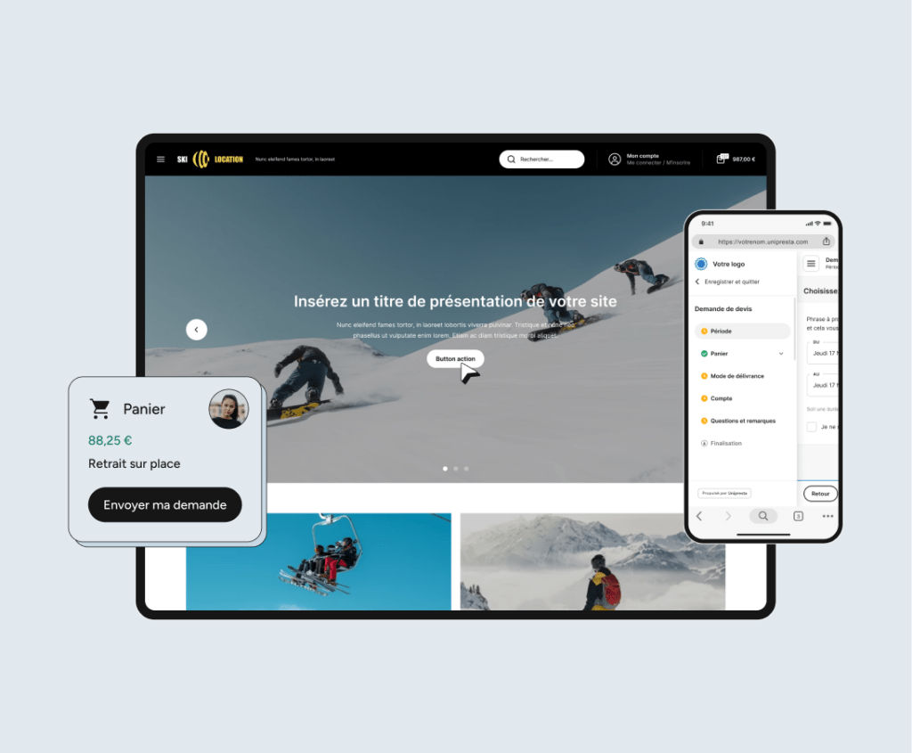 Un site e-commerce optimisé pour les loueurs de matériel de ski et de montage