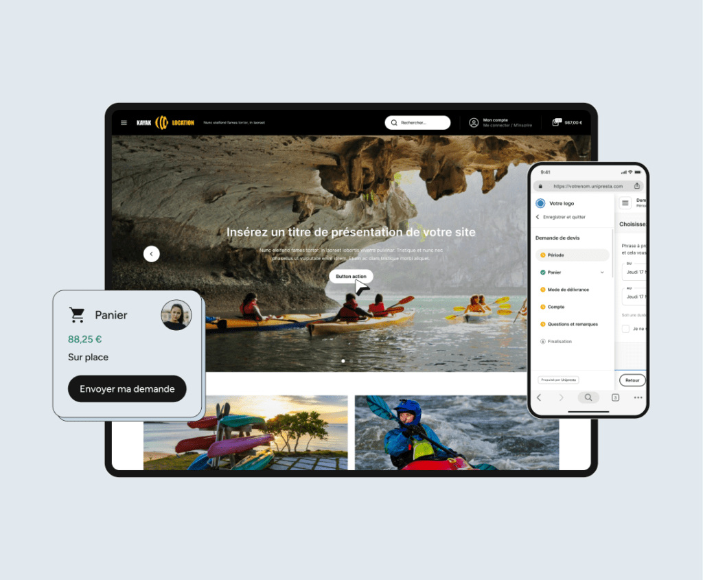 Un site e-commerce optimisé pour les loueurs de canoë et de kayak
