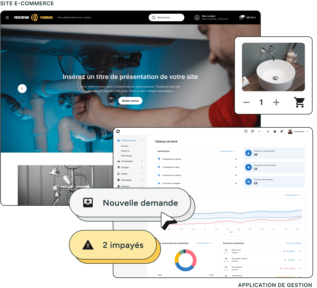 Unipresta - Application de gestion et boutique en ligne pour les plombiers