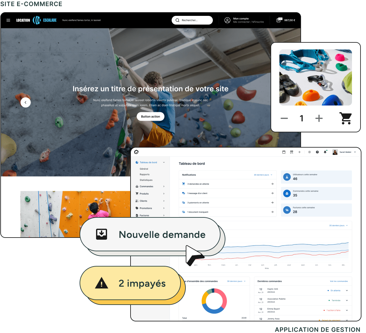 Unipresta - Application de gestion et boutique en ligne pour l'escalade