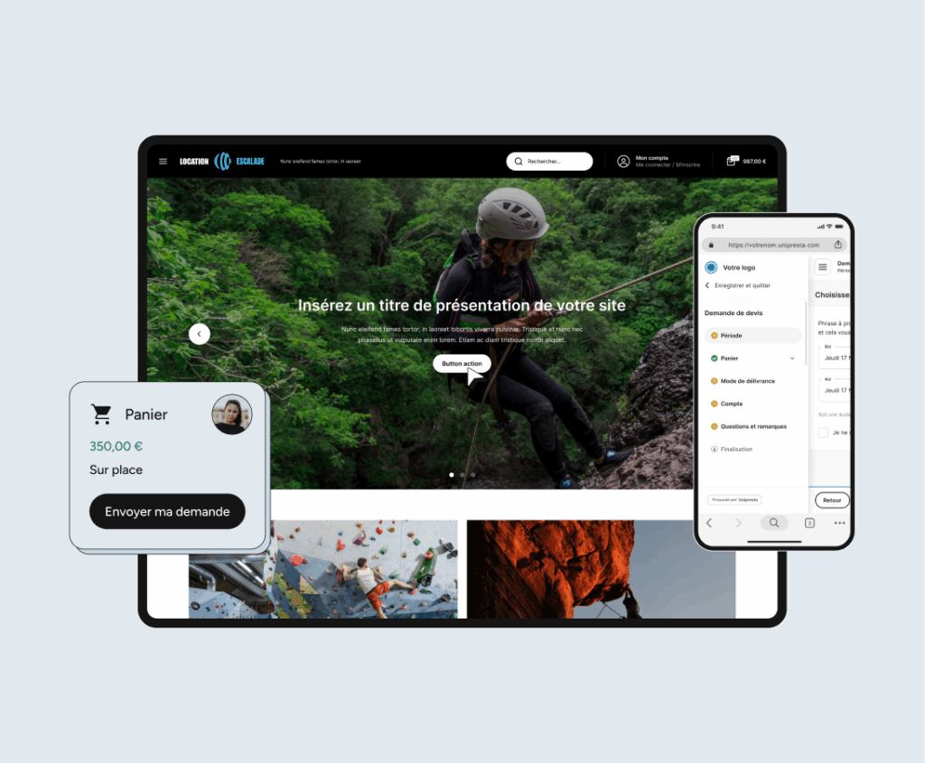 Un site e-commerce optimisé pour l'escalade