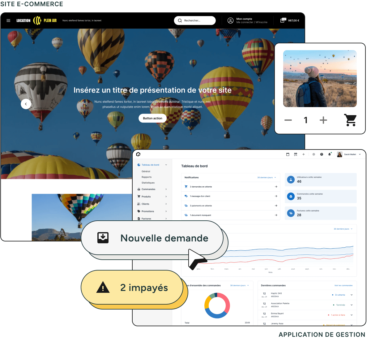 Unipresta - Application de gestion et boutique en ligne pour les vols en montgolfière