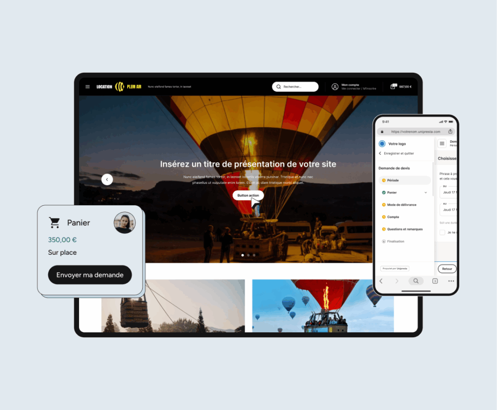 Un site e-commerce optimisé pour les vols en montgolfière