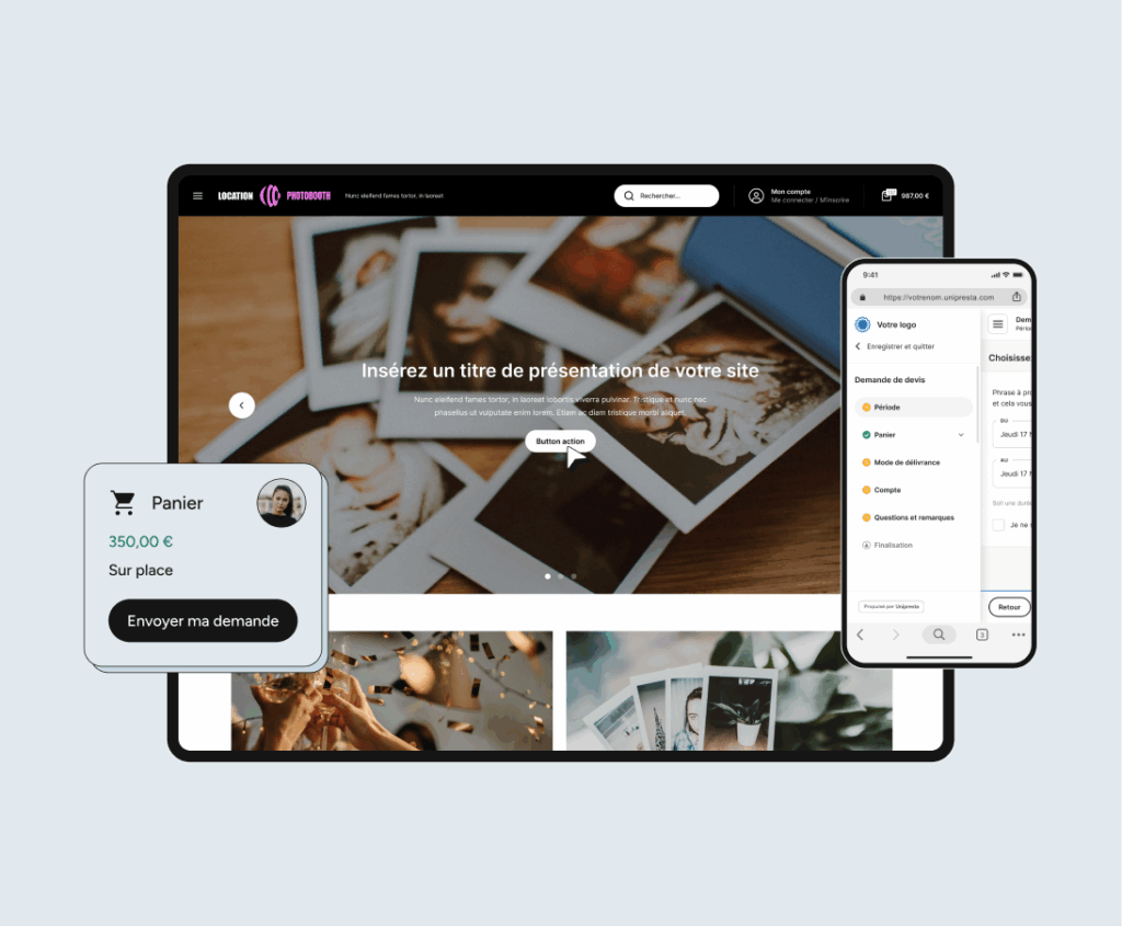 Un site e-commerce optimisé pour la location de photobooth