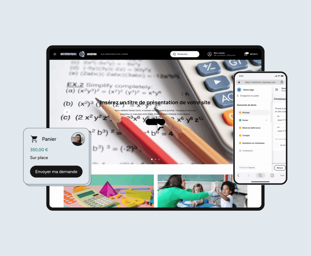 Un site e-commerce optimisé pour les professeurs particuliers de mathématiques