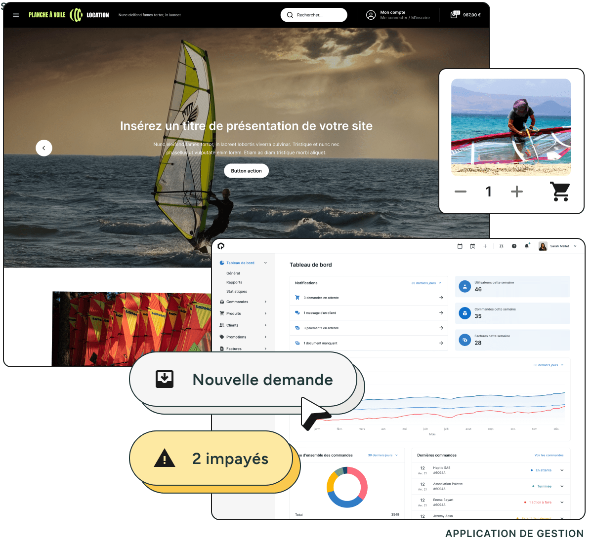 Unipresta - Application de gestion et boutique en ligne pour la planche à voile