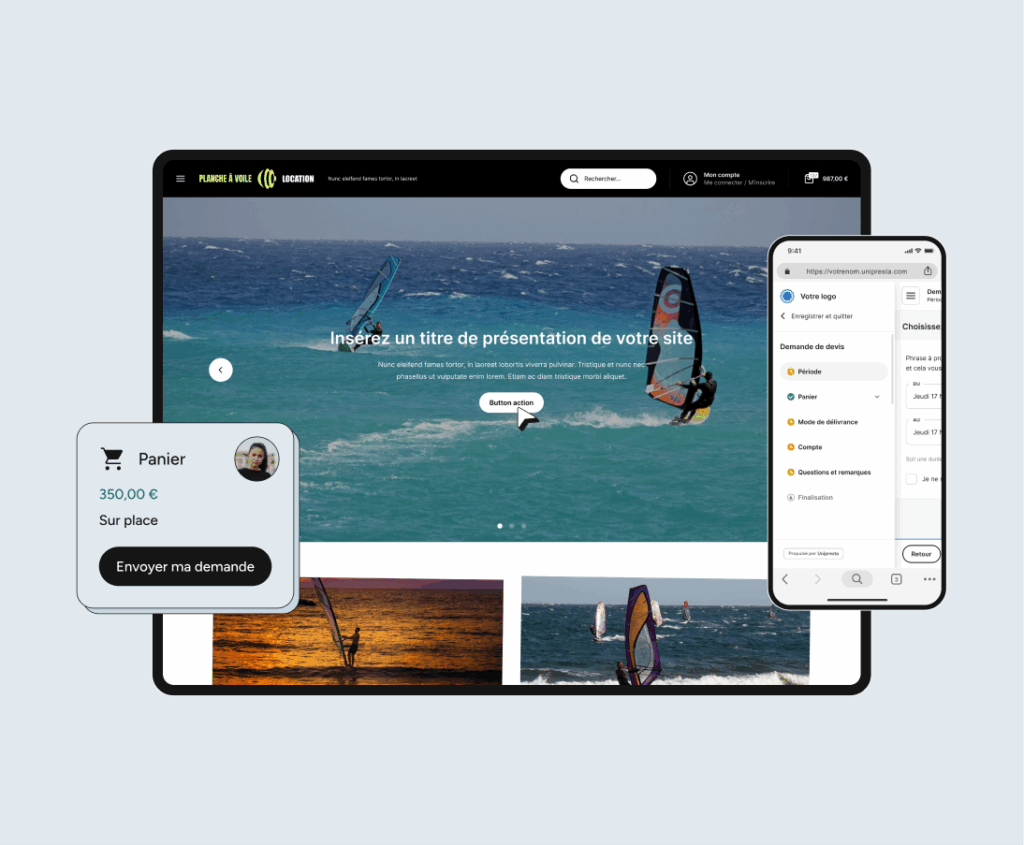 Un site e-commerce optimisé pour la planche à voile