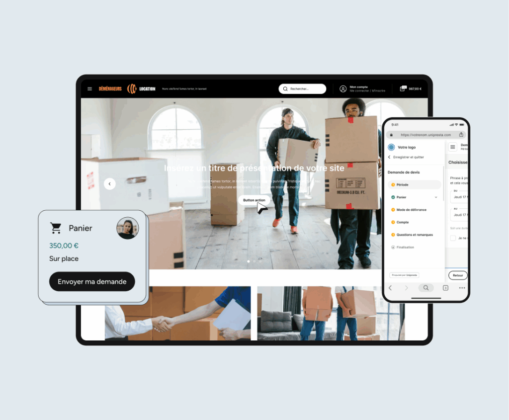 Un site e-commerce optimisé pour les déménageurs