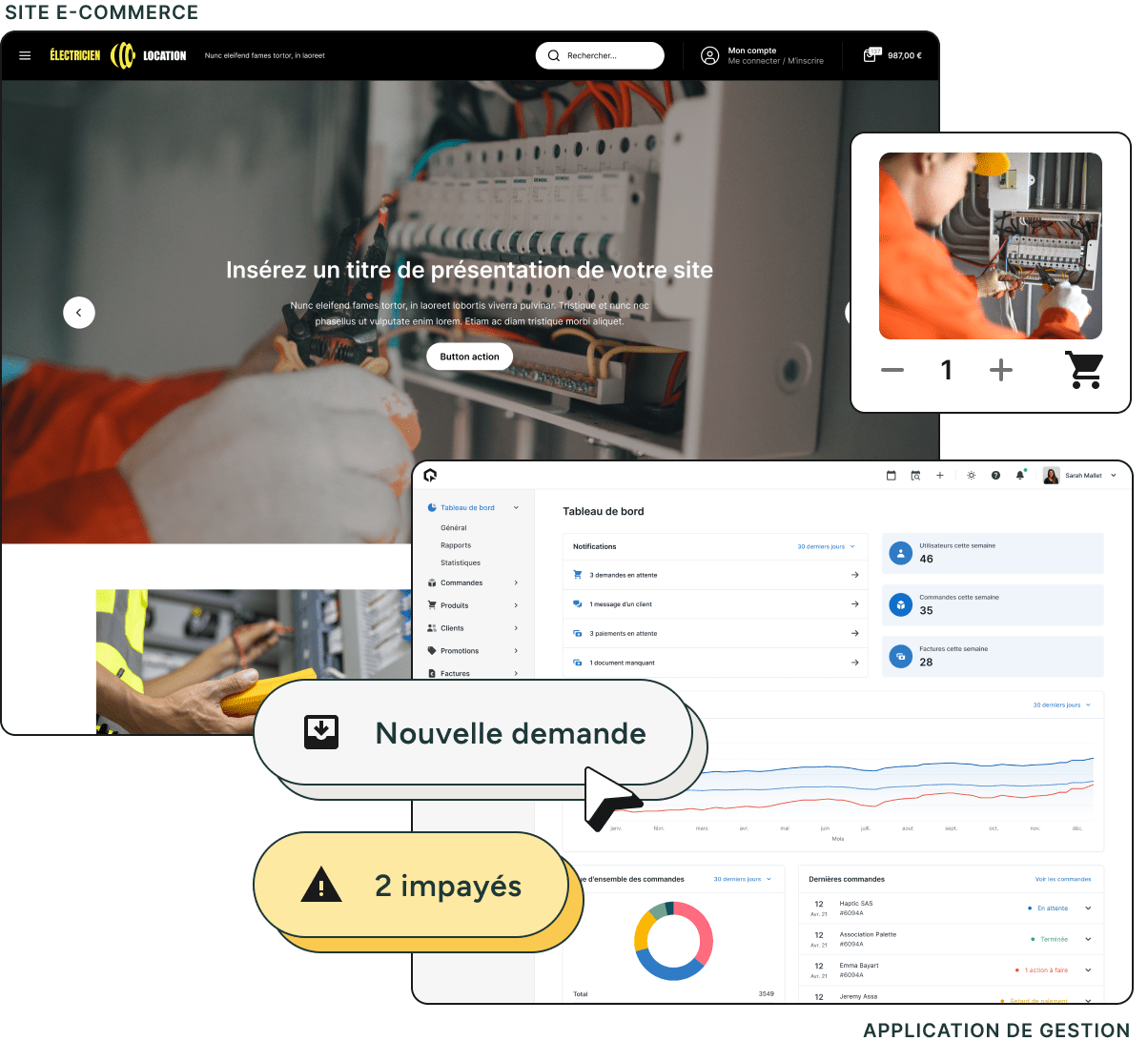 Unipresta - Application de gestion et boutique en ligne pour électriciens